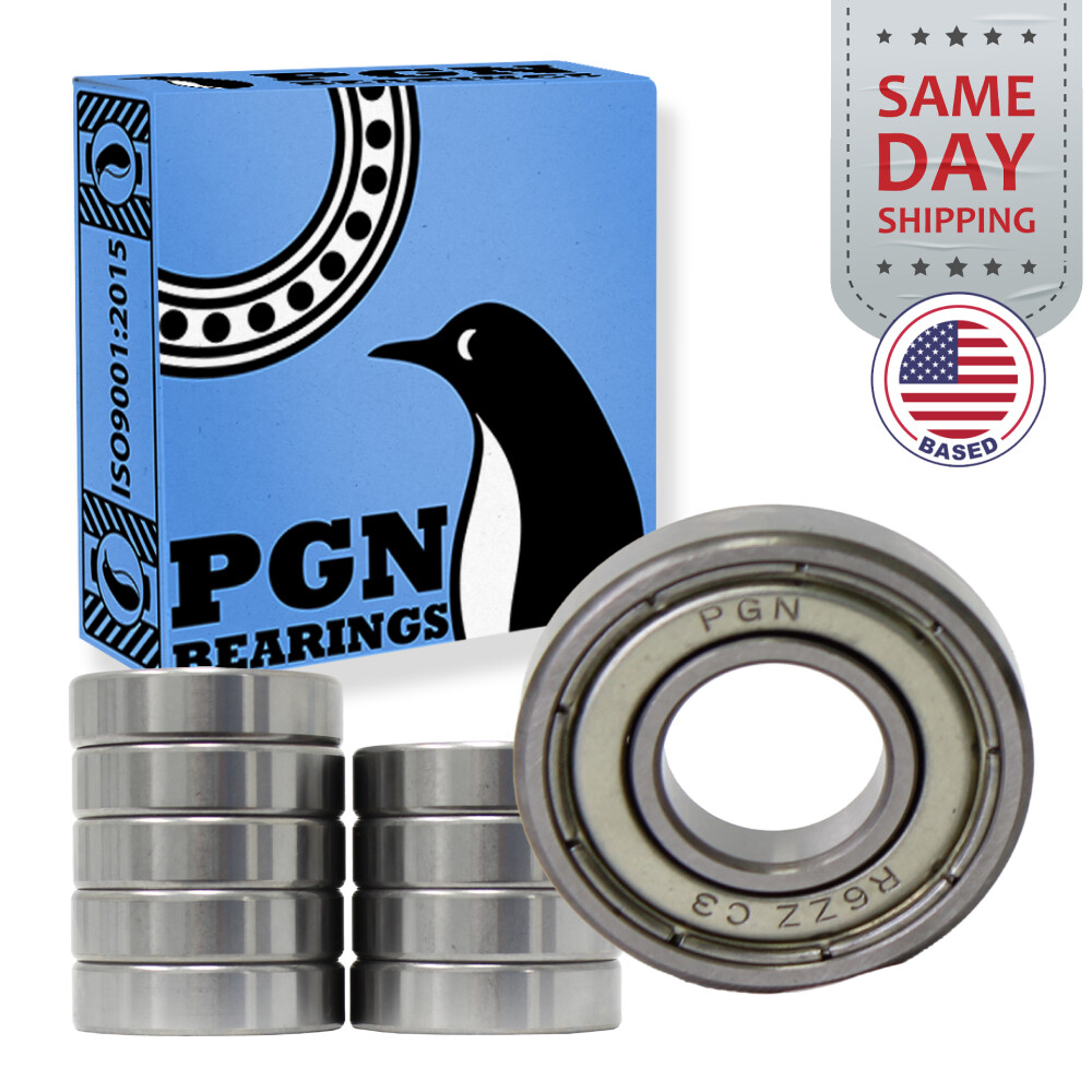 (10) R6-ZZ Premium Metal Shield Ball Bearing C3, 3/8″x7/8″x9/32″, R6z