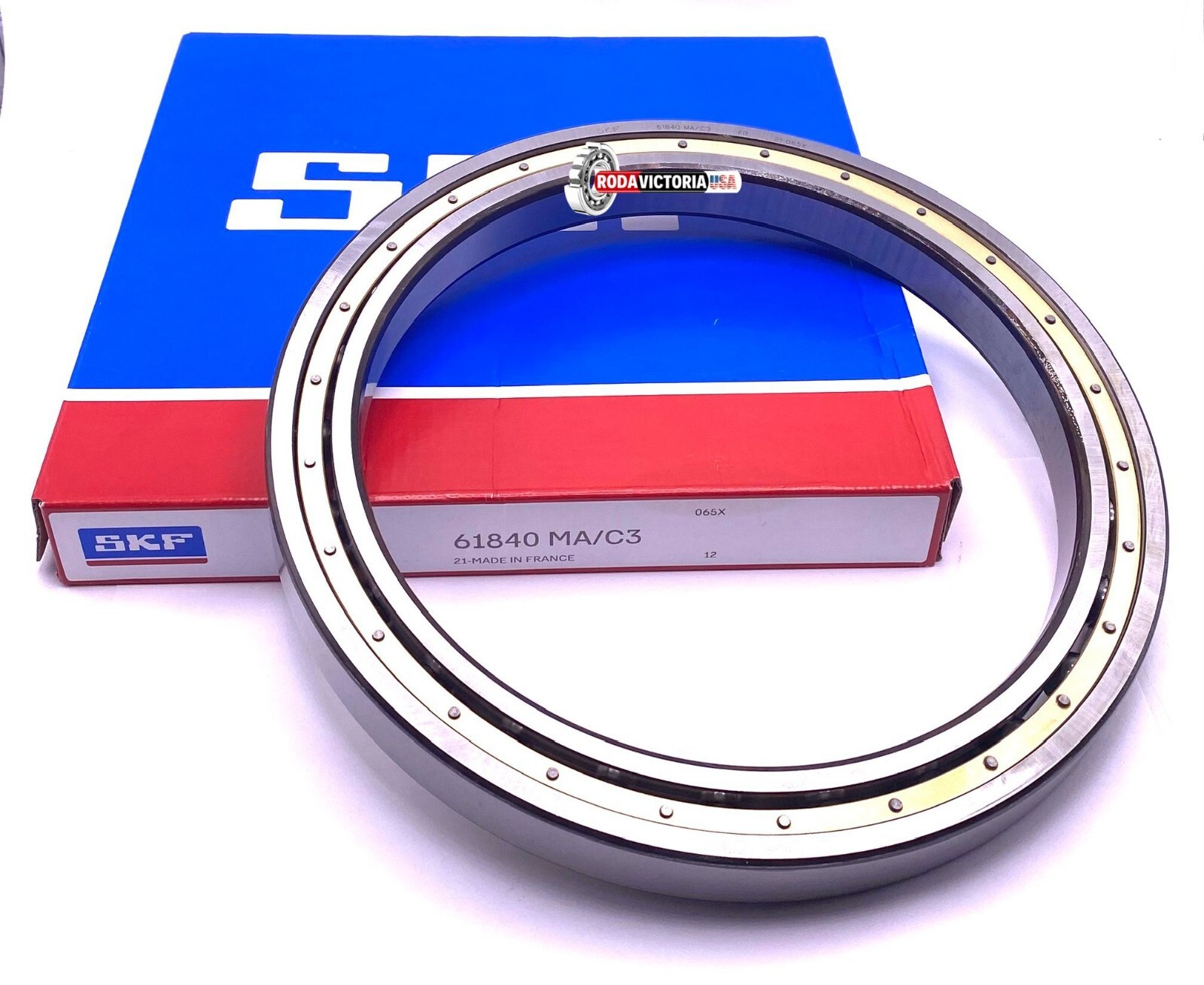 SKF France 61840 MA C3 Ball Bearing, Open Type, No Seals, Brass Cage 200x250x24