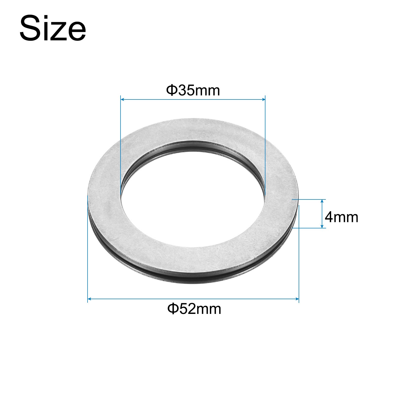 6 Sets AXK3552+2AS Thrust Needle Roller Bearings 35x52x4mm, P5 (ABEC 5)
