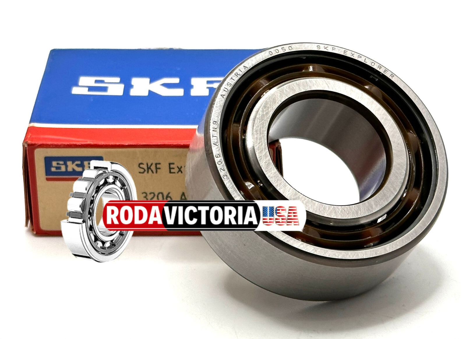 SKF 3206 ATN9 DOUBLE ROW ANGULAR CONTACT BALL BEARING 30x62x23.8mm 5206 ATN9