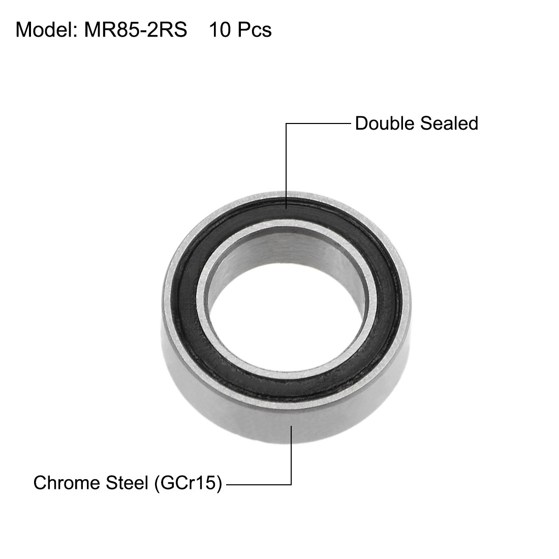 10pcs MR85-2RS Deep Groove Ball Bearings Z2 5x8x2.5mm Double Sealed Chrome Steel