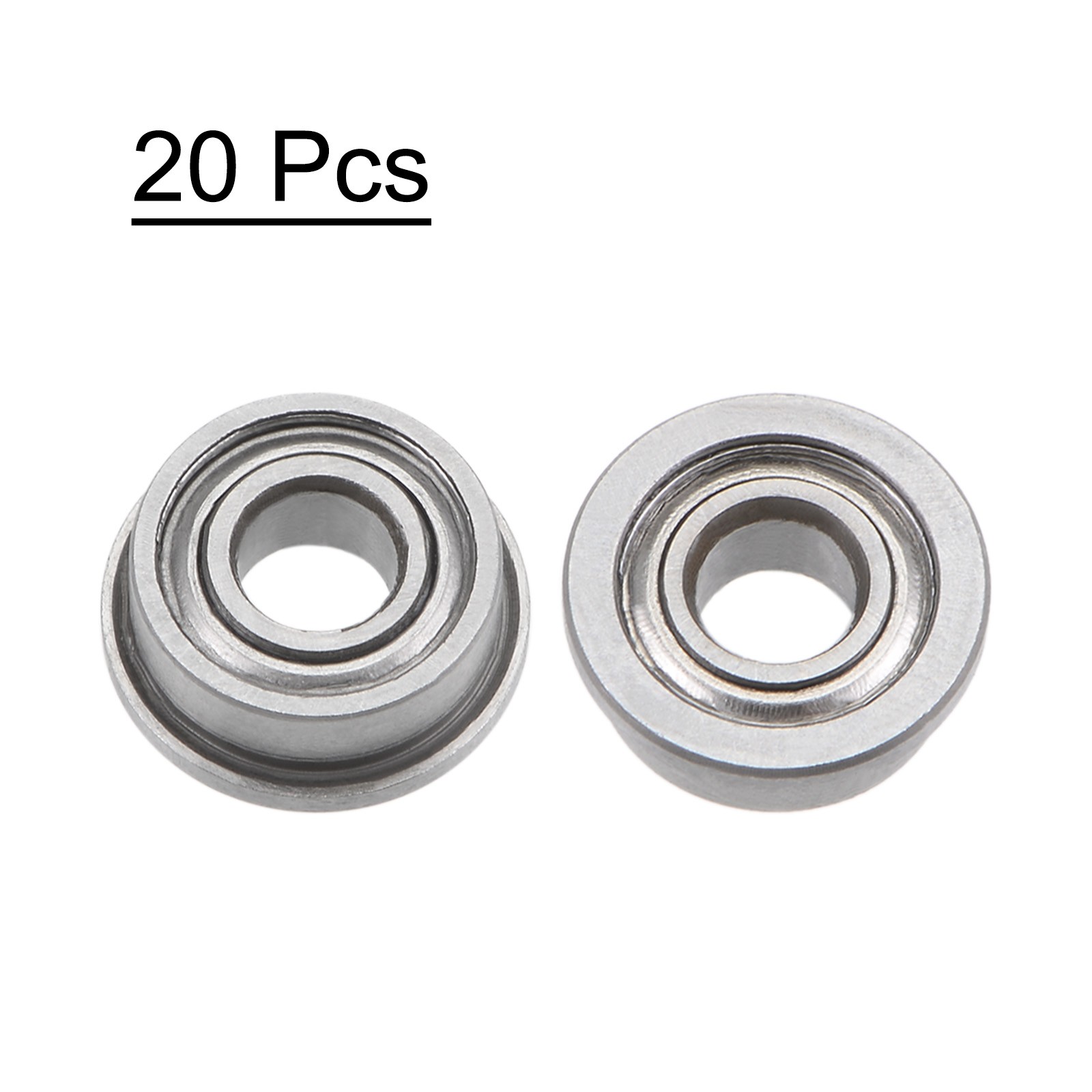 F683ZZ Flanged Ball Bearing 3x7x3mm Shielded Chrome Steel Flange Bearings 20pack