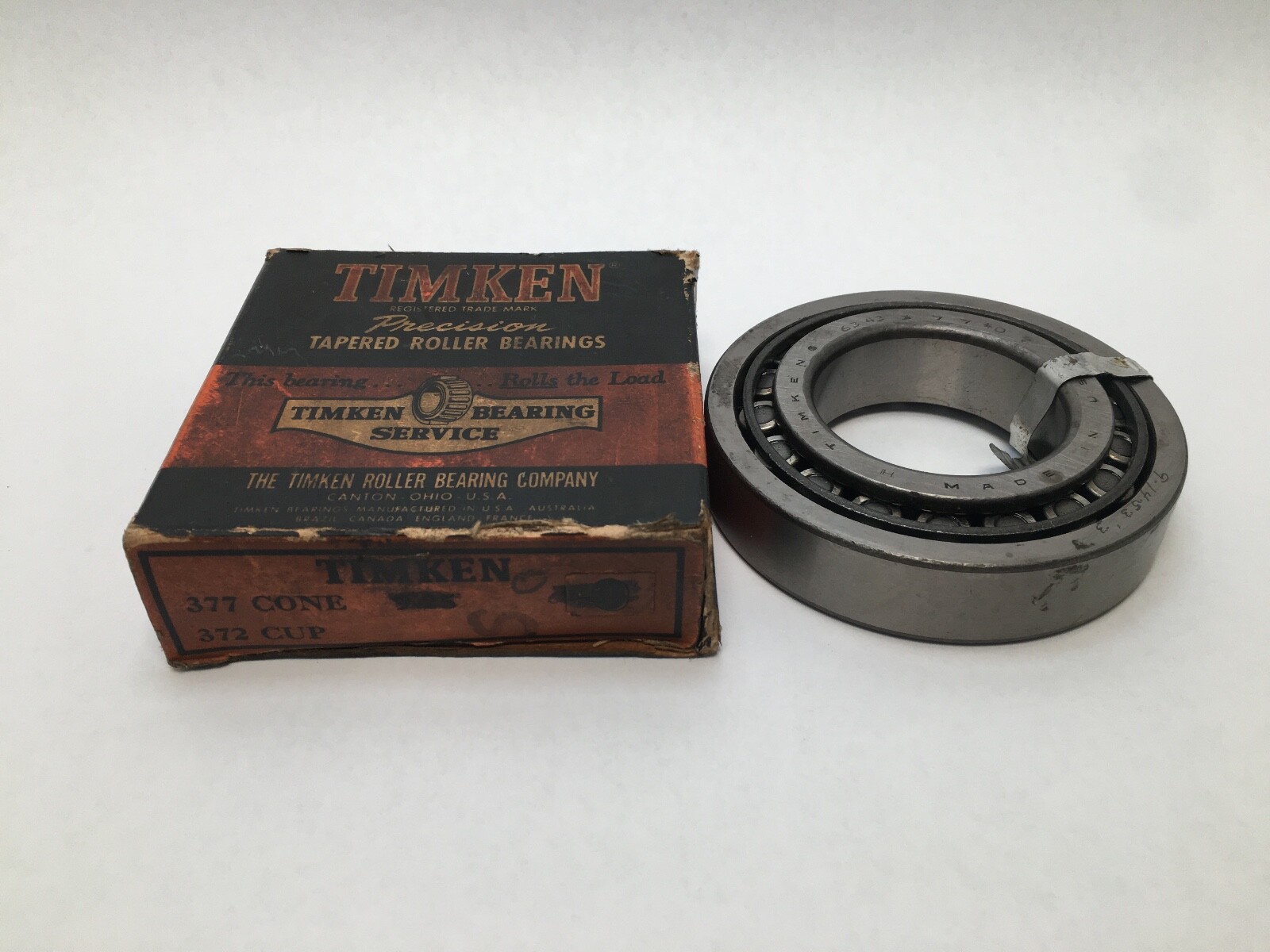 Timken 377/372 Taper Roller Bearing Cone&Cup 2-1/16″ ID 3-15/16″ OD 377 372 USA