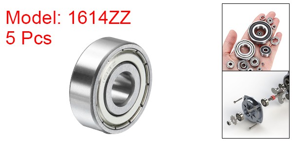5Pcs 1614ZZ Deep Groove Ball Bearings 3/8″x1-1/8″x3/8″ Double Metal Shielded Z3