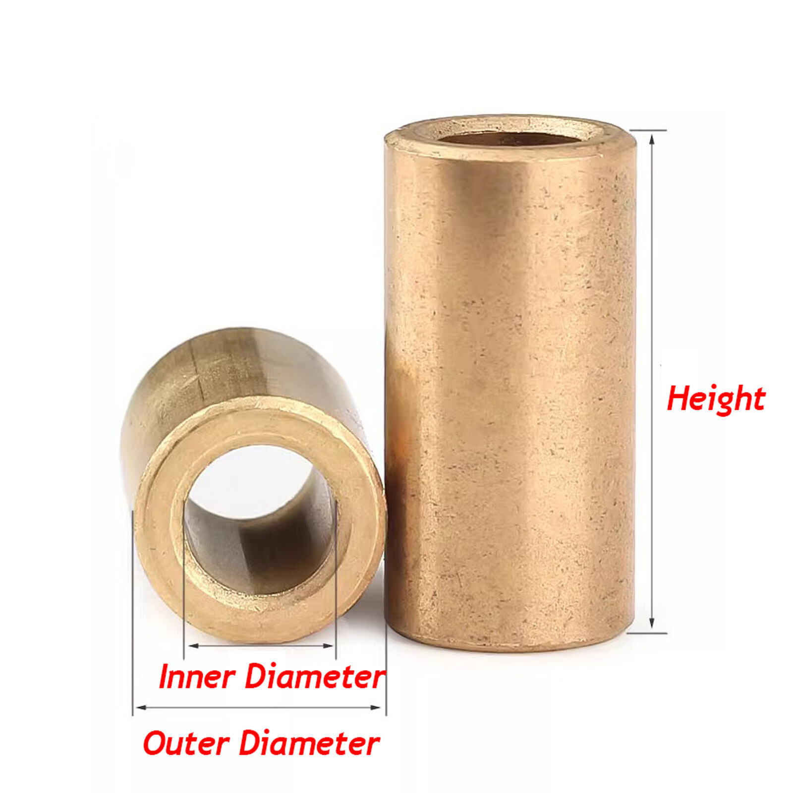 Metric Oilite Plain Bronze Sintered Bearing Bushes Series Bore 4mm to 60mm