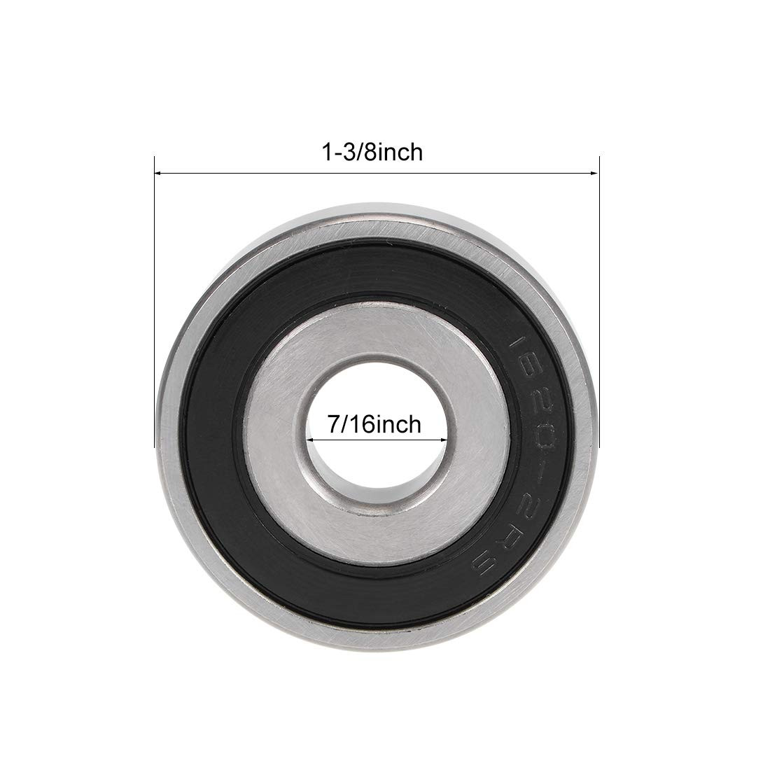 1620-2RS Deep Groove Ball Bearings 7/16 X 1-3/8 X 7/16Inch Double Sealed Chrome