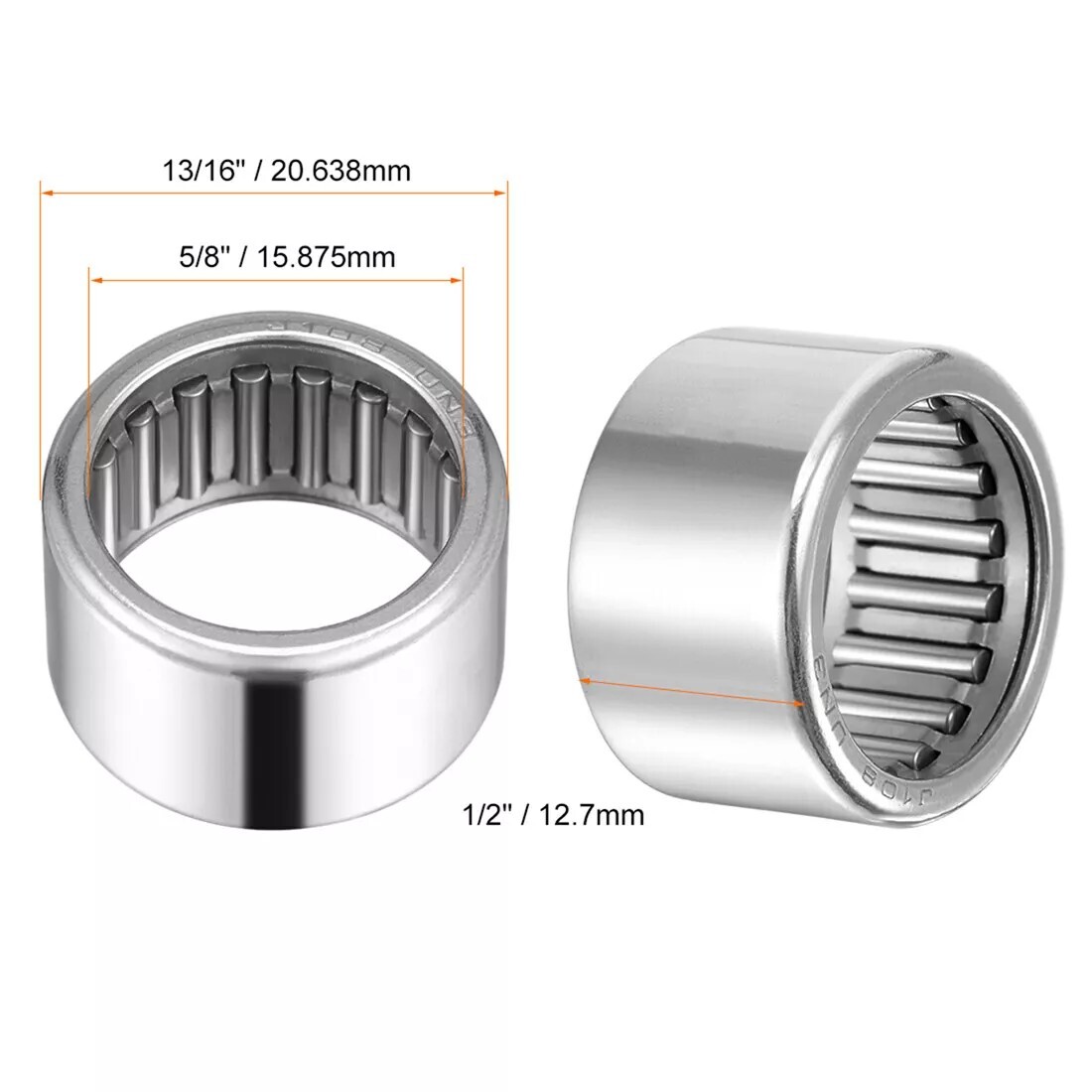 10pcs SCE108 Needle Roller Bearings Open End 5/8″ Bore 13/16″ OD 1/2″