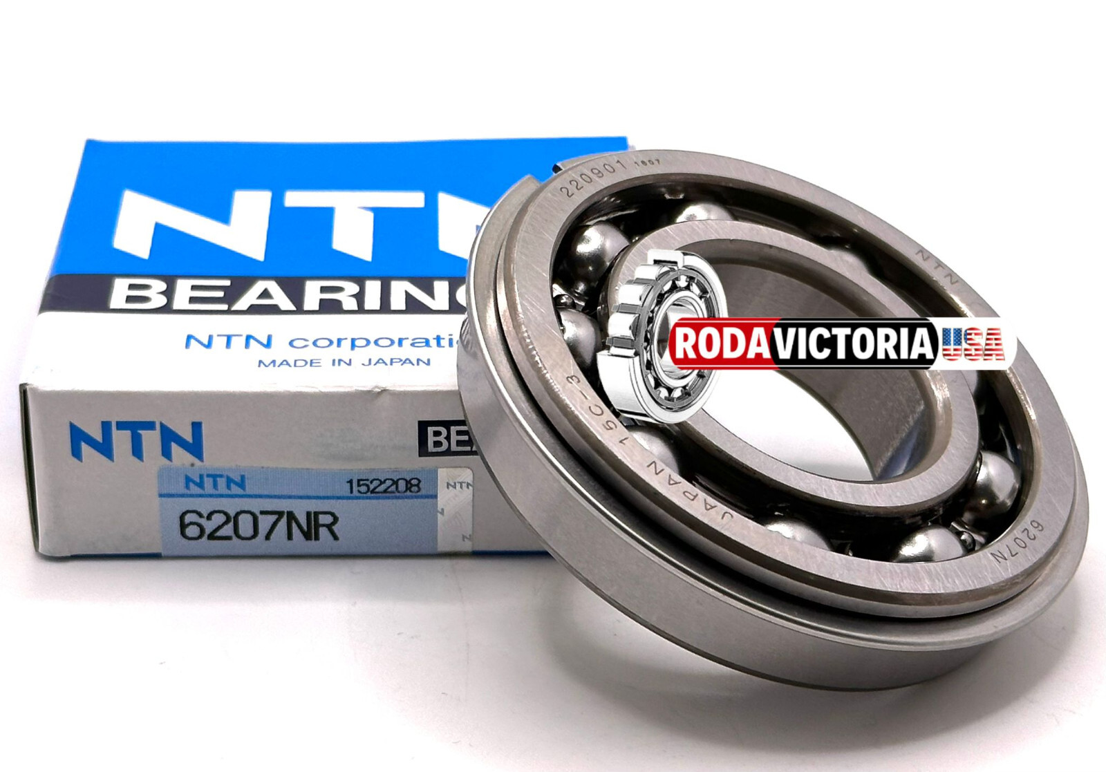 NTN 6207 NR BALL BEARING, OPEN TYPE, NO SEALS + SNAP RING 35x72x17mm