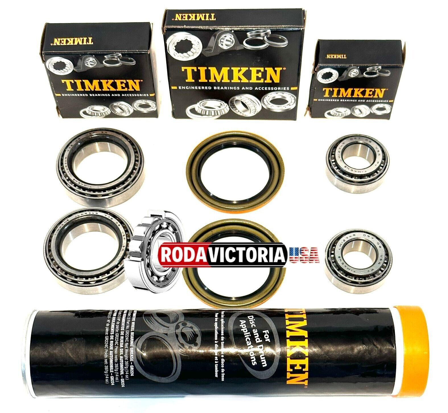 Ford F-150 2wd Front Wheel Bearings and Seal Kit 1997-2003 (2 sides), TIMKEN USA