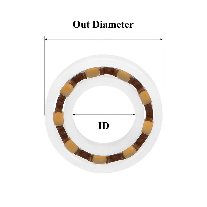 POM Plastic Bearing Glass Ball Bearings No Seal/Single Side Seal ID 10/5/12/15mm