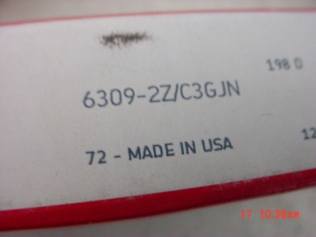 SKF 6309-2Z/C3GJN SINGLE ROW BALL BEARINGS – FACTORY NEW!