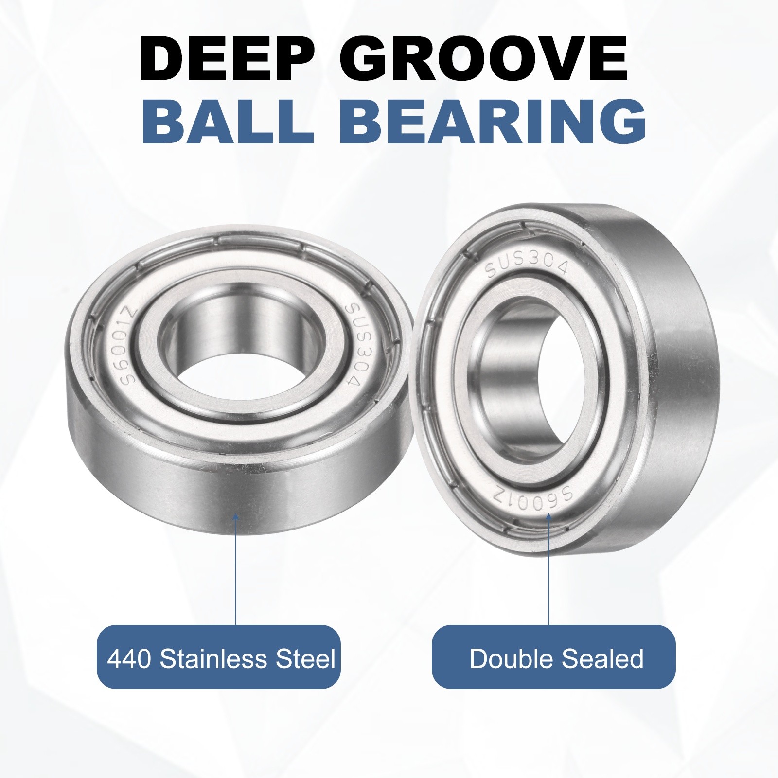 4Pcs S6001ZZ Deep Groove Ball Bearing, 12x28x8mm Double Shielded Ball Bearings