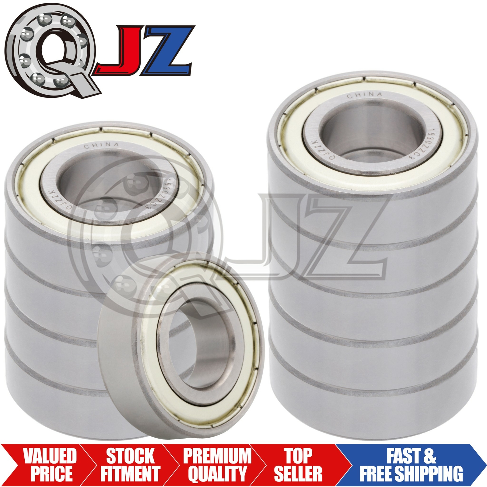 [10-Pack] 1630-ZZ-C3 Deep Groove Radial Ball Bearing 3/4in x 1.625in x 1/2in