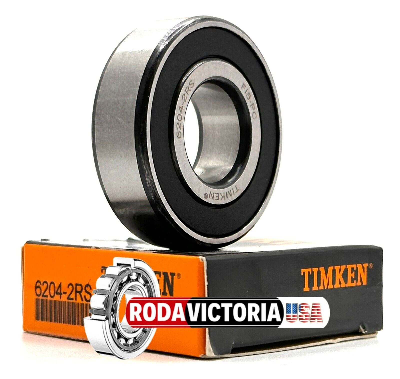 (2 PACK) TIMKEN 6204 2RS C3 DEEP GROOVE BALL BEARING, RUBBER SEALED 20x47x14mm