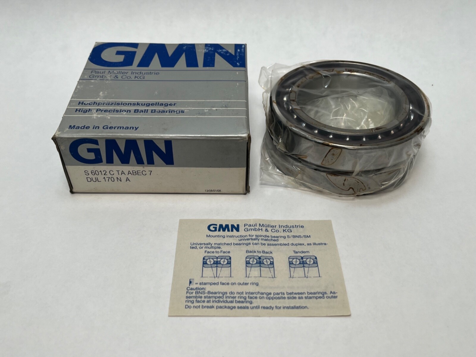 GMN S6012CTAA7DUL Bearing 60x95x18 mm 7012C S-6012-C-TA-ABEC7-DUL Germany