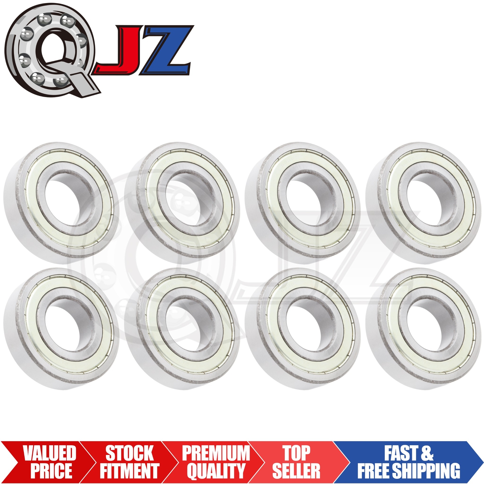 [Qty.8] New 6308-ZZ Radial/Deep Groove Ball Bearing [40mm ID x 90mm OD x 23mm W]