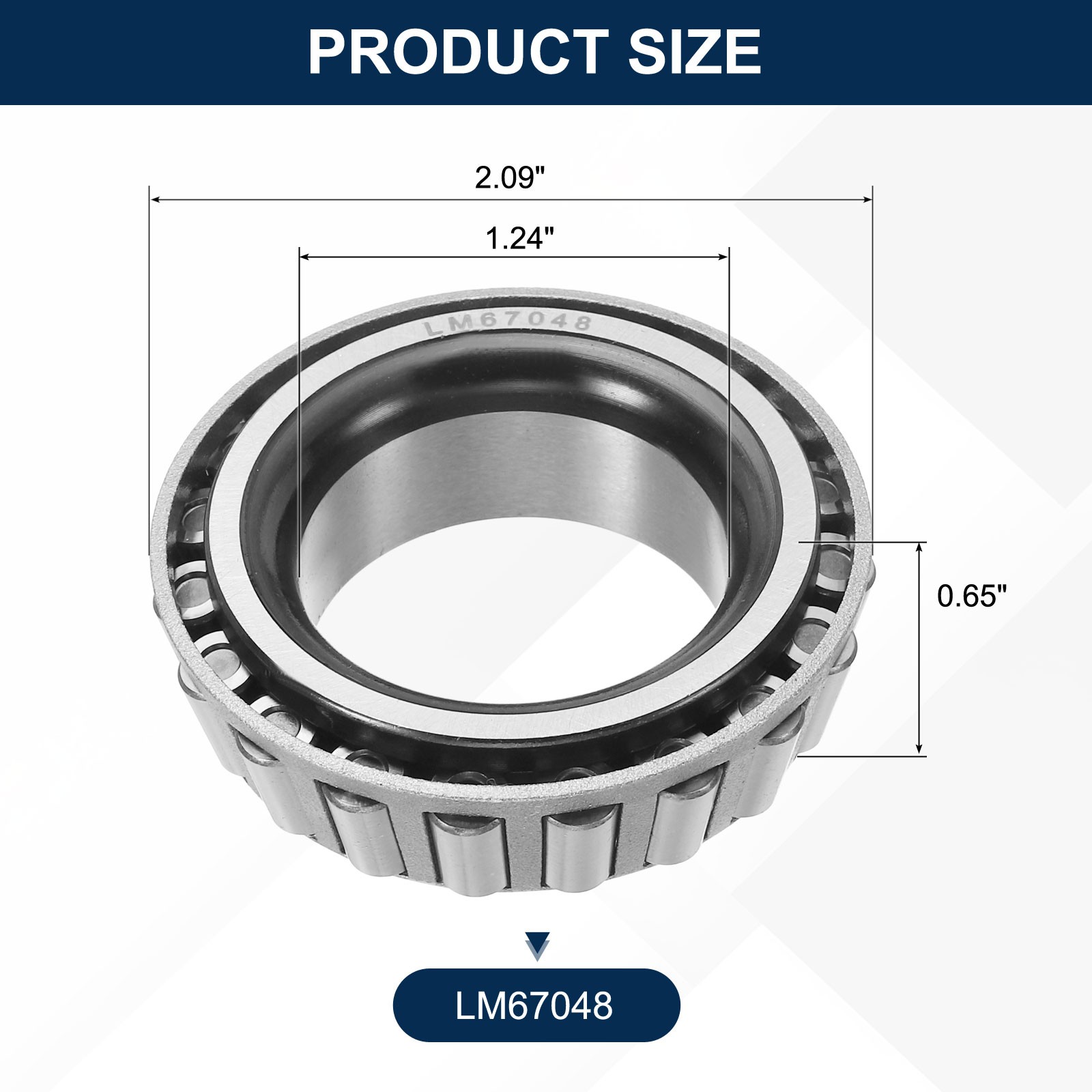 1.24″ Bore x 2.09″OD P6 LM67048 Tapered Roller Bearing Cone ABEC-3