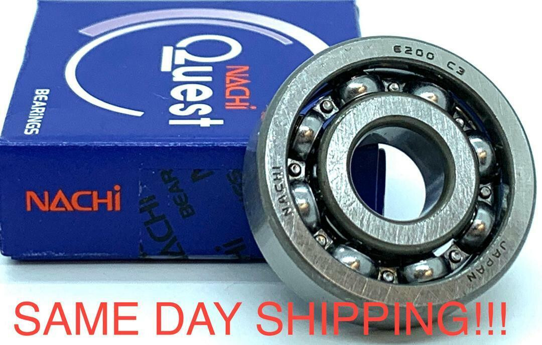 6200 Nachi Open C3 Japan 10x30x9 10mm/30mm/9mm Deep Groove Radial Ball Bearings