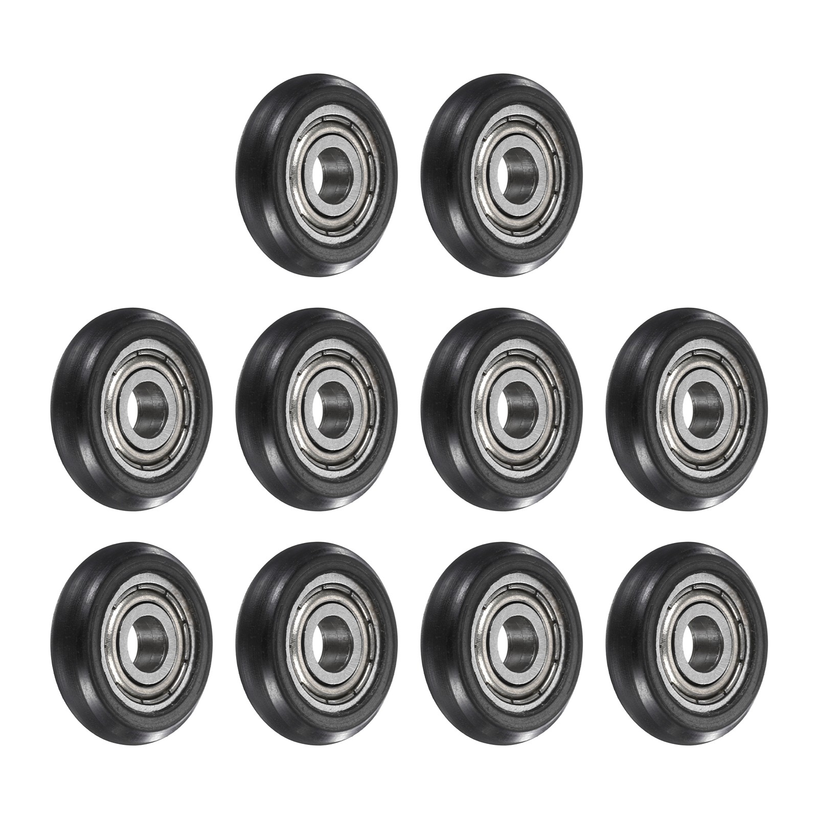 10Pcs 5×18.6x5mm Metal Shielded (GCr15) Chrome Steel Bearing+POM Guide, Black