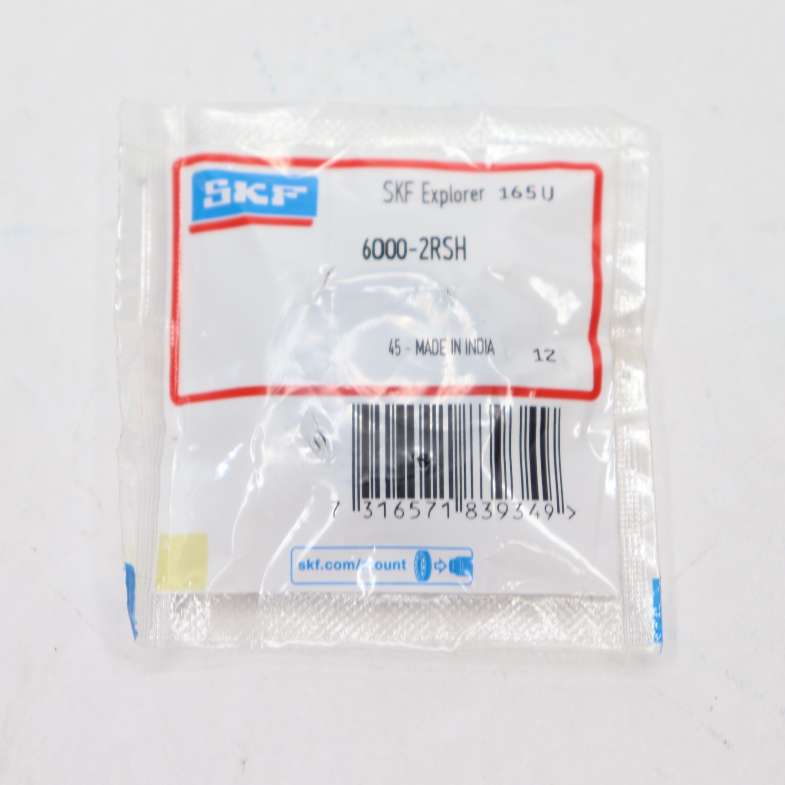 SKF Radial Deep Groove Ball Bearing Steel 10mm x 26mm x 8mm 6000-2RSH