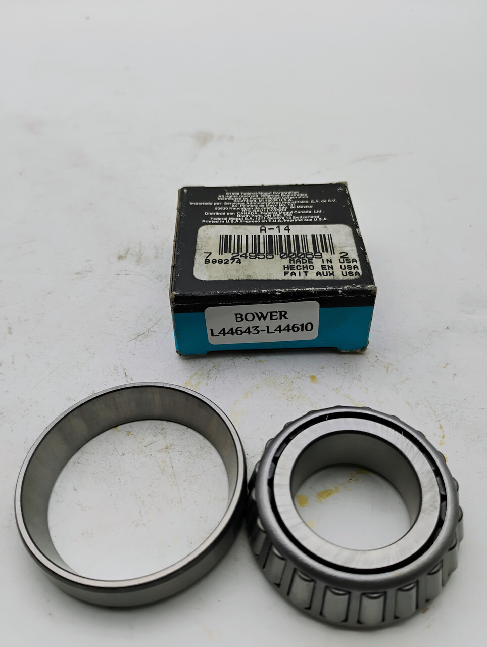Bower Tapered Roller Bearing L44610-L44643 Cup Cone NOS Made in USA