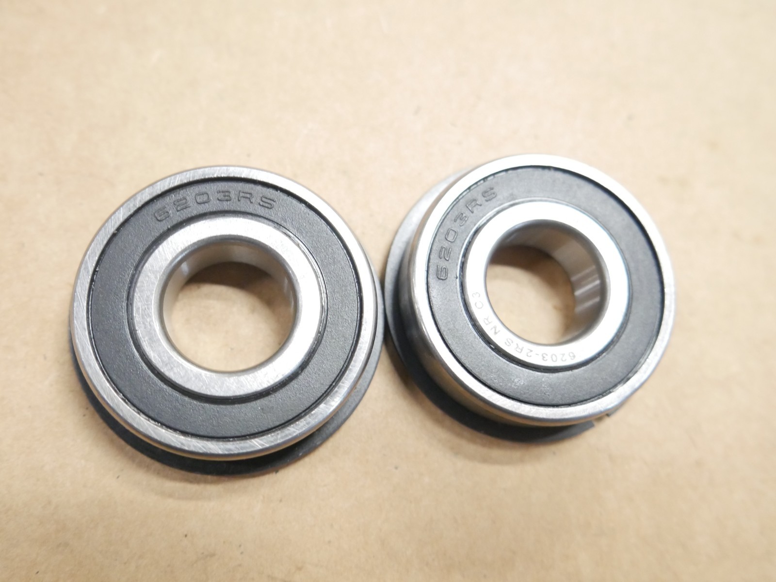 2 PACK 6203 2RS NRC3 DEEP GROOVE BALL BEARING RUBBER SEALED W/SNAP RING 17x40x12