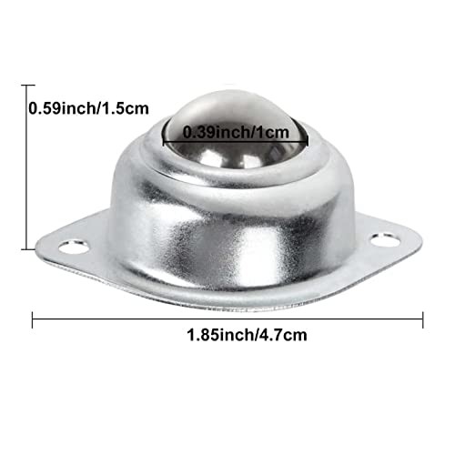16 Pack 1/2″ Roller Ball Transfer Bearings, Carbon Steel Silver
