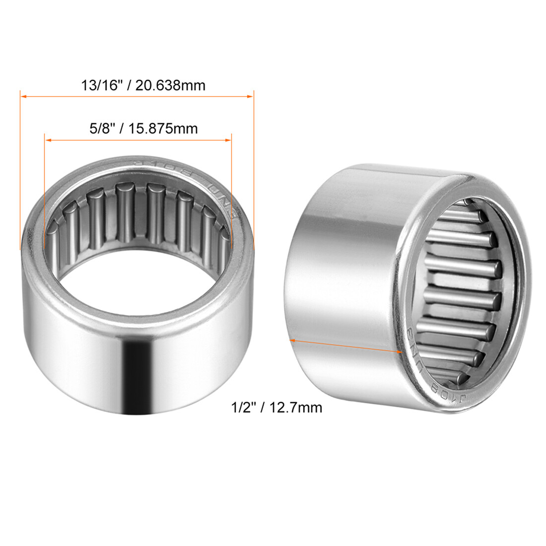 5pcs SCE108 Needle Roller Bearings 5/8″ x 13/16″ x 1/2″ Open End