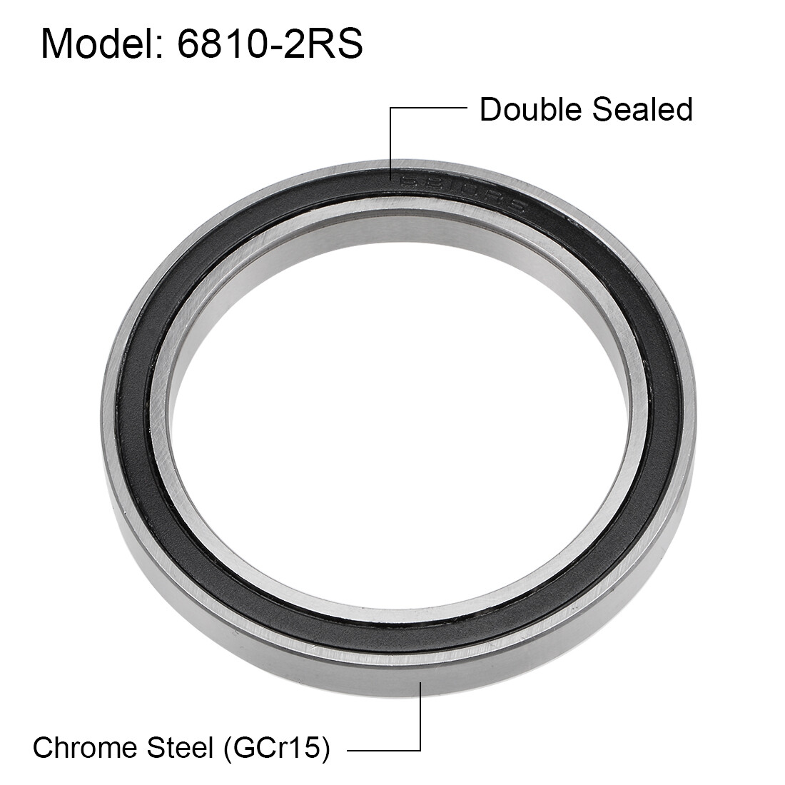 2pcs 6810-2RS Deep Groove Ball Bearings Double Sealed Chrome Steel Z2