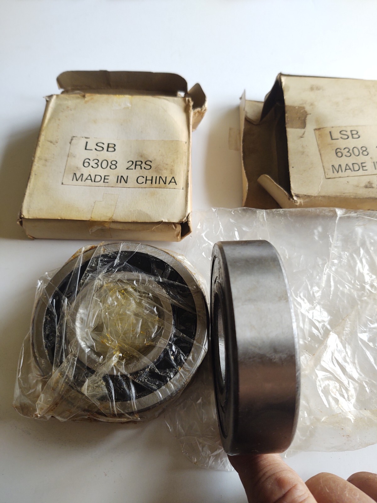 Lot of (2) LSB 6308 2RS Double Rubber Seal Ball Bearings
