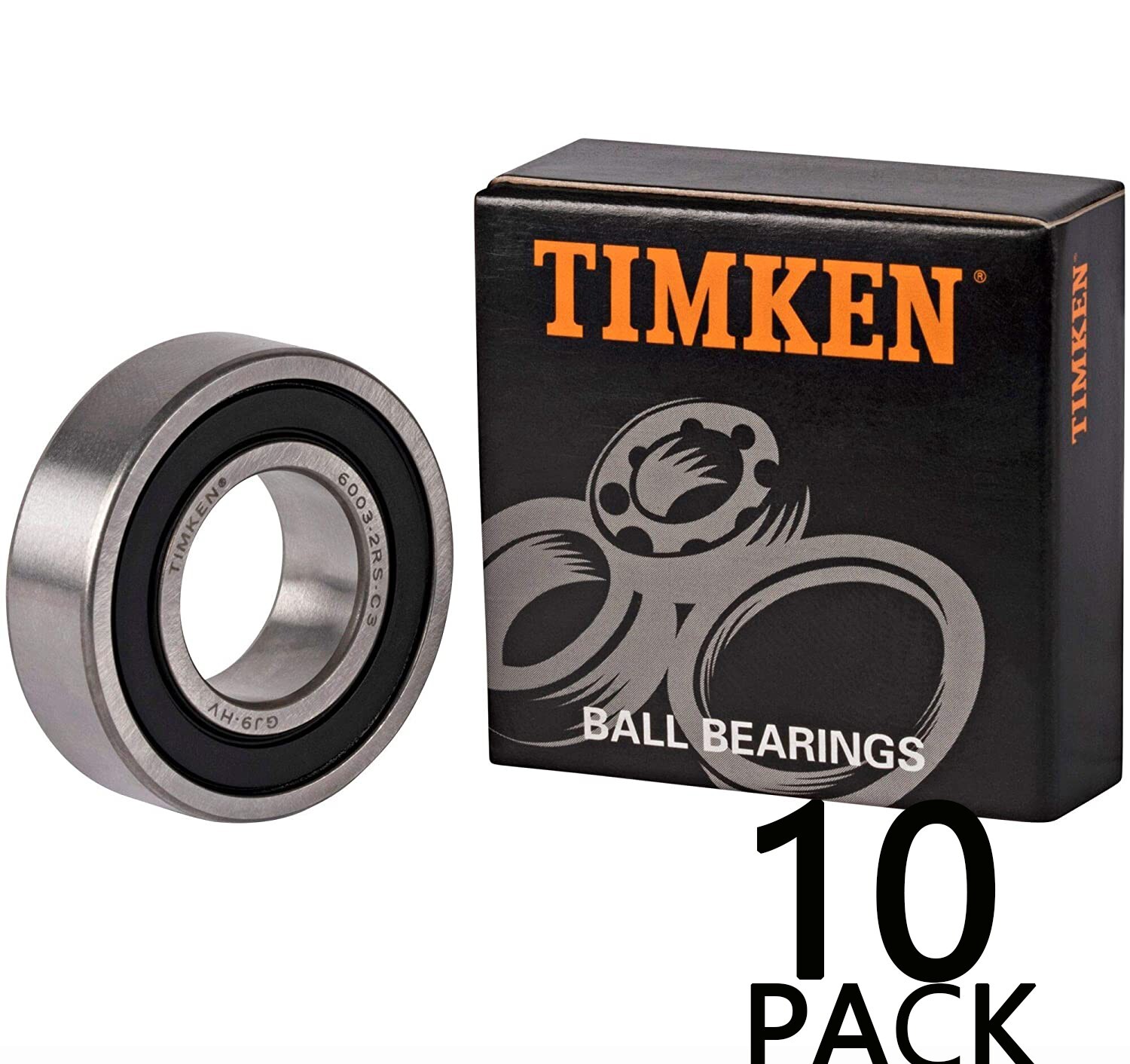 10PACK TIMKEN 6003-2RSC3 17X35X10MM C3 Clearance Double Rubber Sealed Bearings