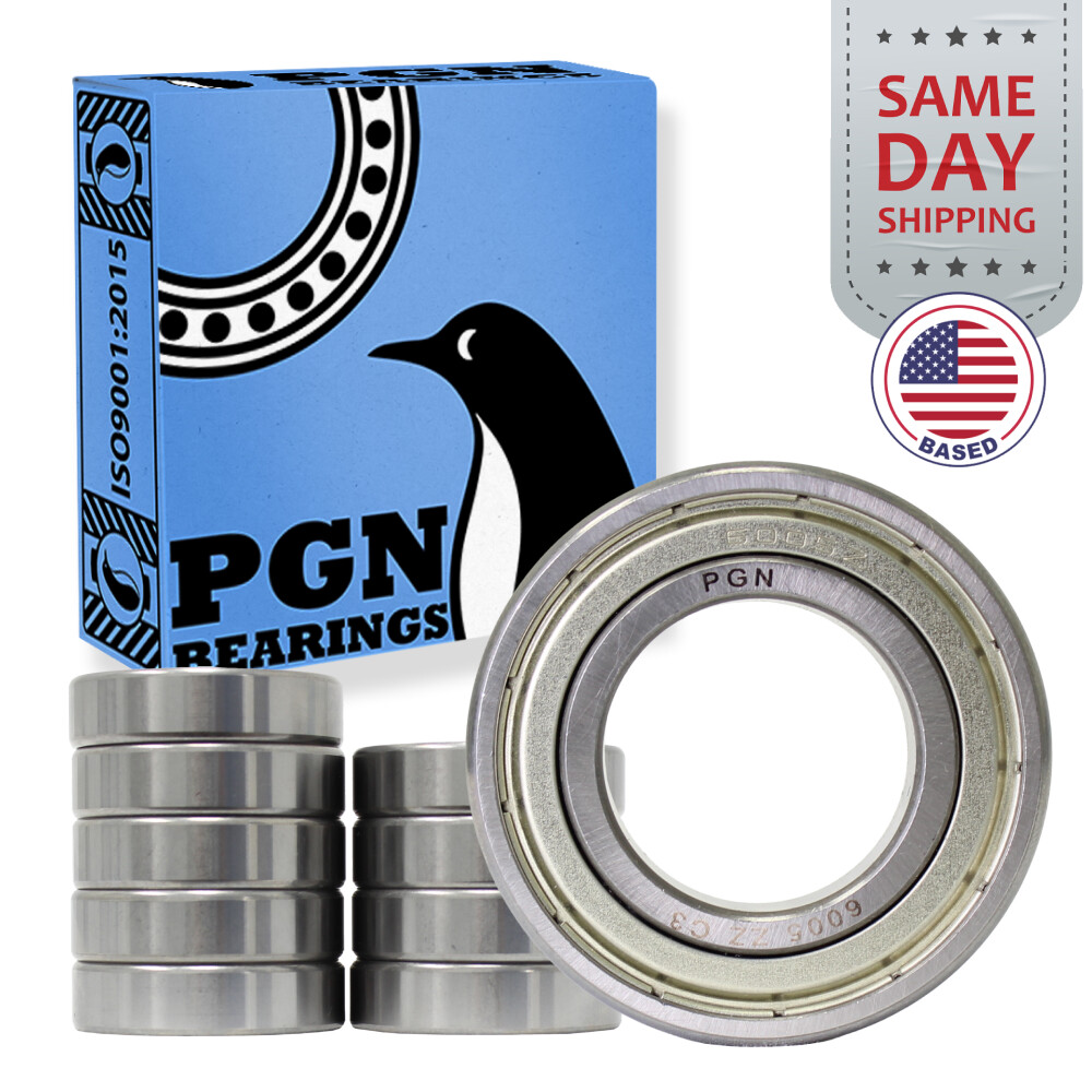 (10) 6005-ZZ Premium Metal Shield Ball Bearing C3 EMQ, 25x47x12, 6005 ZZ 6005z