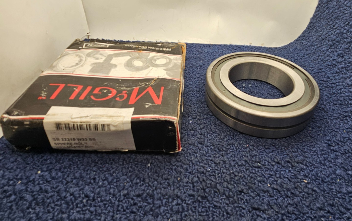 McGill SB 22215 W33 SS: Spherical Roller Bearing 75mm ID, 130mm OD, 31mm Width