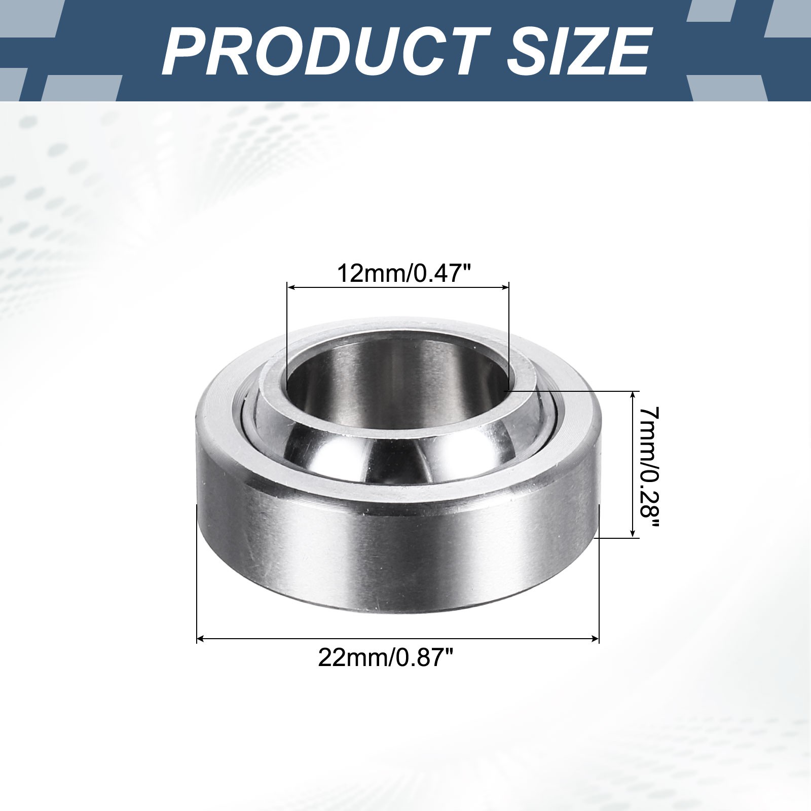 2 Pcs 12x22x7mm GE6C Spherical Plain Bearing Bearing Steel Bearing ABEC-3