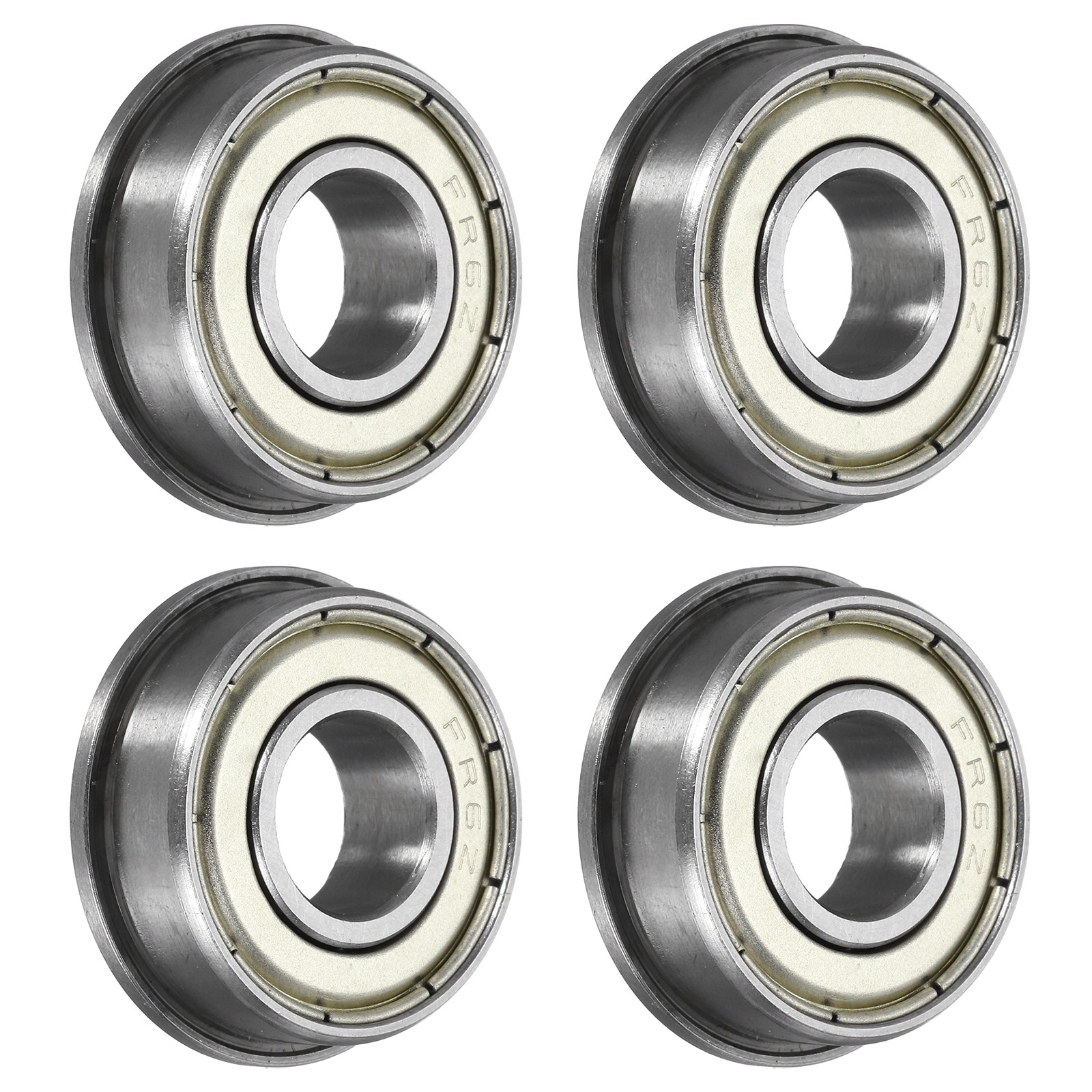 FR6ZZ Flanged Ball Bearing, 4pcs 3/8 x 7/8 x 9/32 Inch ABEC3 ZV2 Flange Bearings