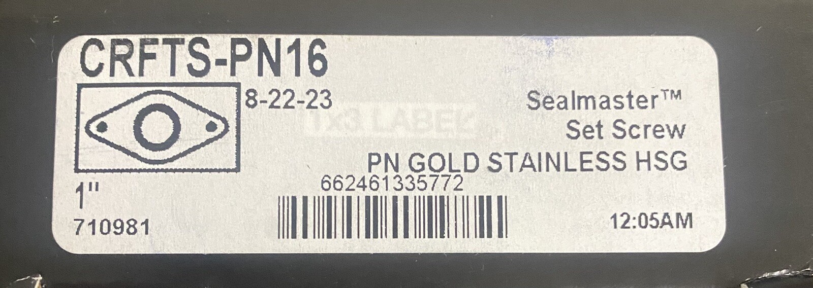 NEW Sealmaster CRFTS-PN16 1” Mounted Ball Bearing Set Screw Gold Line