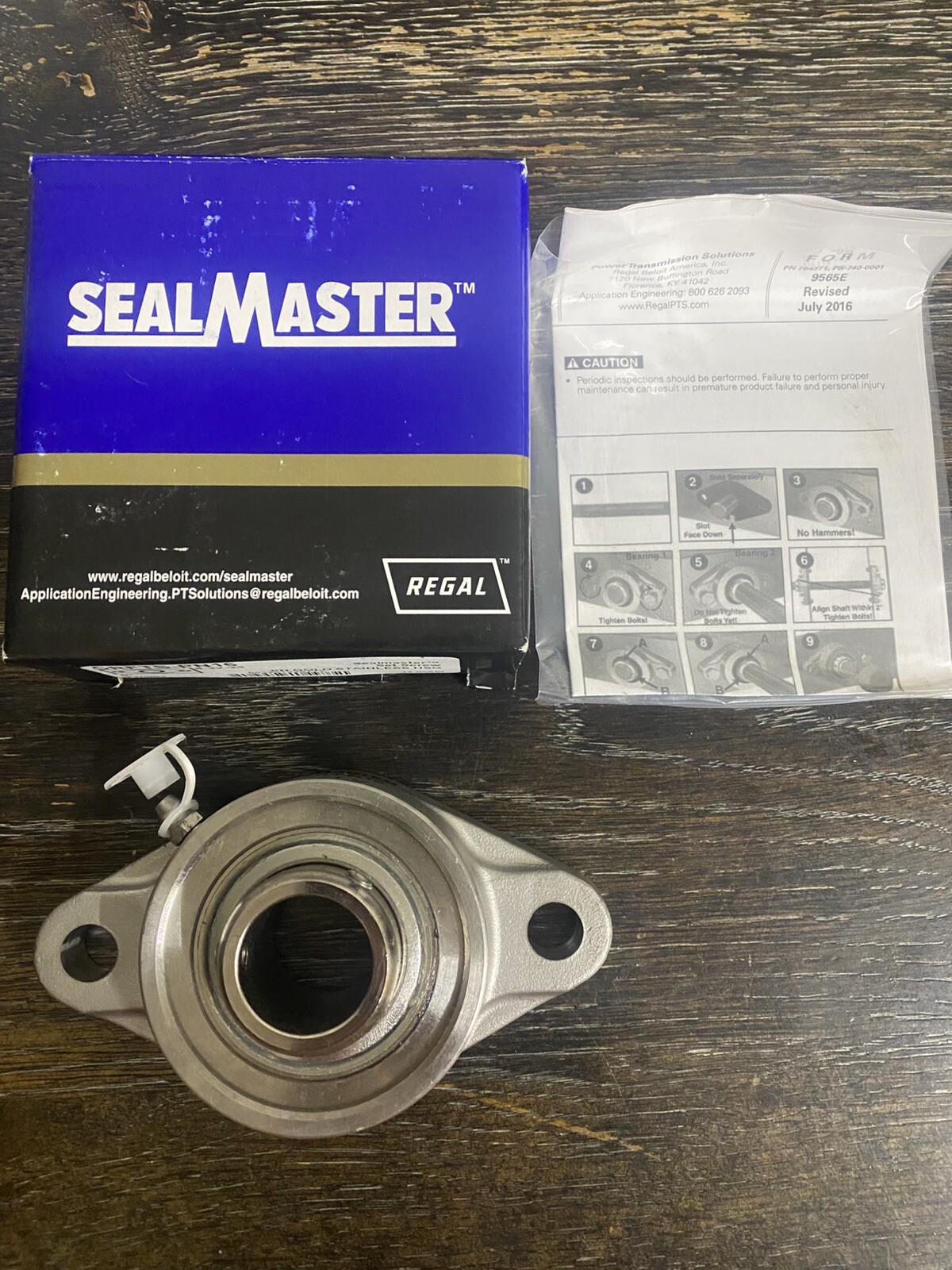 NEW Sealmaster CRFTS-PN16 1” Mounted Ball Bearing Set Screw Gold Line