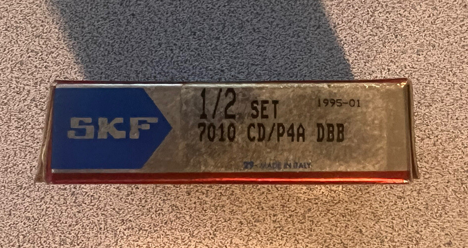 SKF 7010CD/P4A DBB High Precision Angular Ball Bearing New Old Stock
