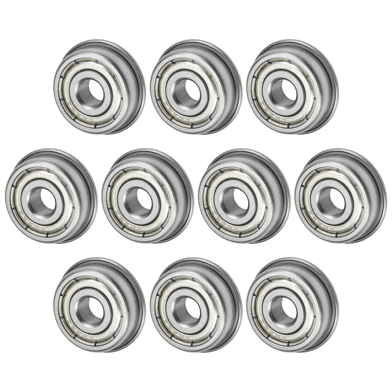 10-Pack F625ZZ Flanged Ball Bearing, 5x16x5mm Metal Sealed Chrome Steel