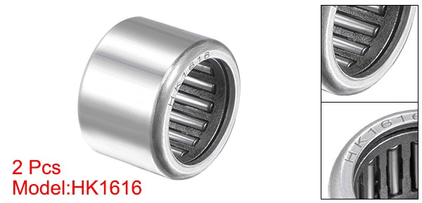 HK1616 Drawn Cup Needle Roller Bearings 16mm Bore, 22mm OD, 16mm Width 2pcs