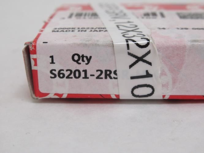 188923 New-No Box; FAG S6201-2RS Ball Bearing; 12mm ID x 32mm OD x 10mm Wide