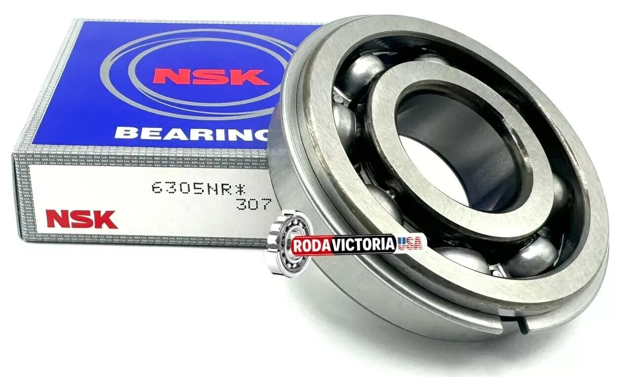 NSK JAPAN 6305 NR BALL BEARING, OPEN, NO SEALS + SNAP RING 25x62x17 mm