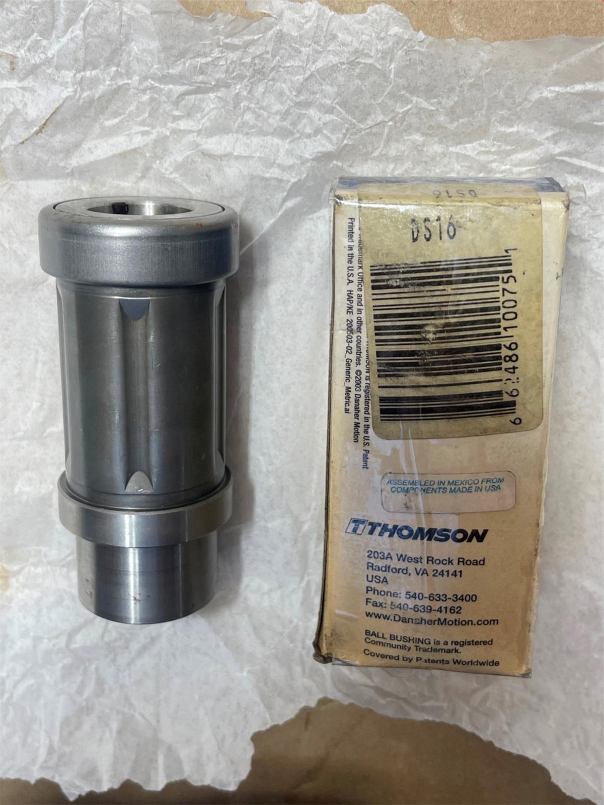 Thomson DS16 Ball Bushing Bearing Die Set Closed End for 1″ Diam Shaft