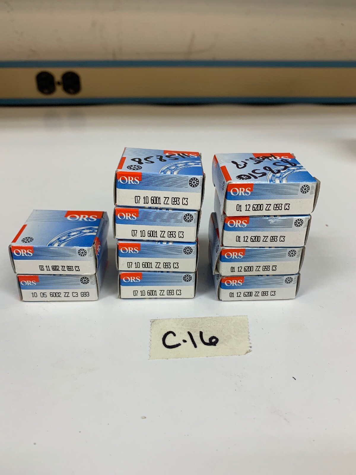 4-Ors 6200 ZZ C3 G93,4-6001 ZZ C3 G93&2-6002 ZZ C3 G93 (10 Total)New Bearings