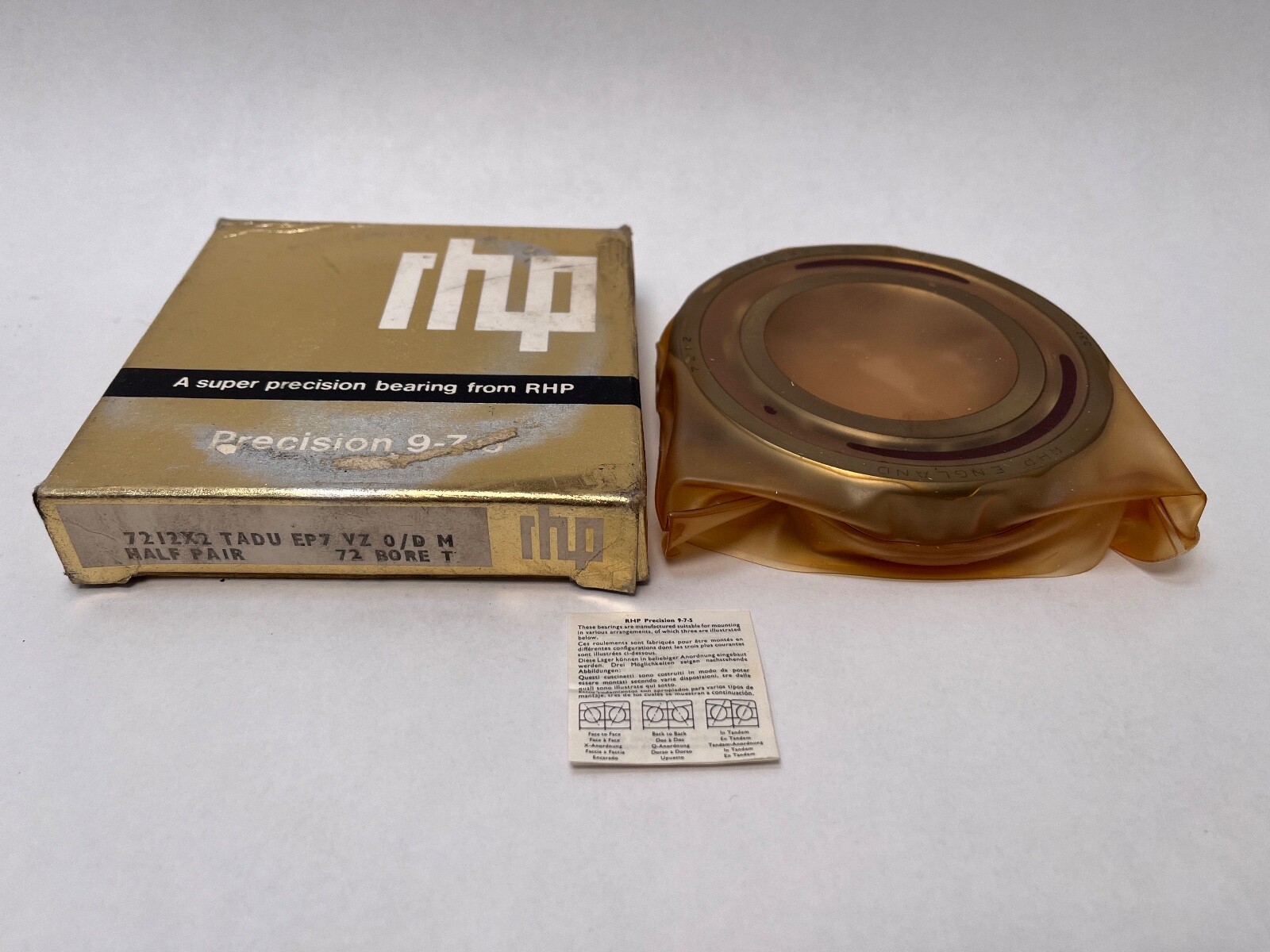 RHP 7212CTDULP4-1/2PR Bearing 60x110x22 mm 7212-C-T-DUL-P4 7212X2TADUEP7 England