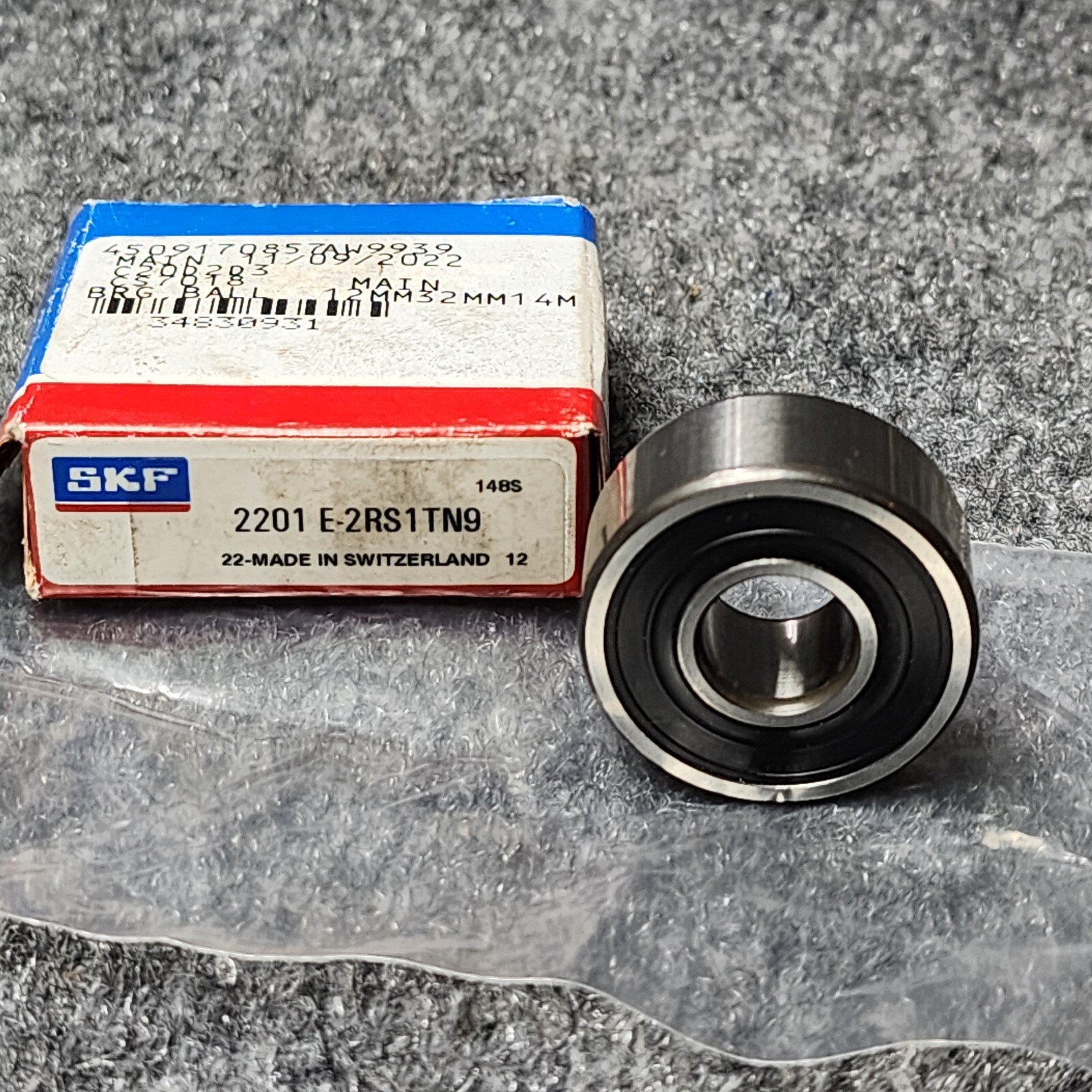 SKF 2201 E 2RS1 TN9 SELF-ALIGNING BALL BEARING, RUBBER SEALED 12x32x14mm
