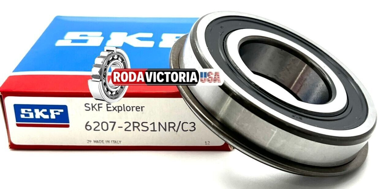 SKF 6207 2RS1 NR C3 Sealed Ball Bearing + SNAP RING 35x72x17mm