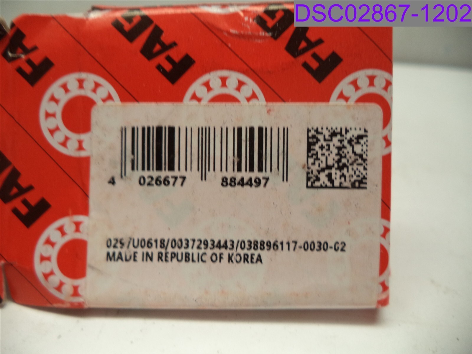 Qty = 2: FAG Deep Groove Ball Bearing P/N 6201.2ZR.C 4026677884497