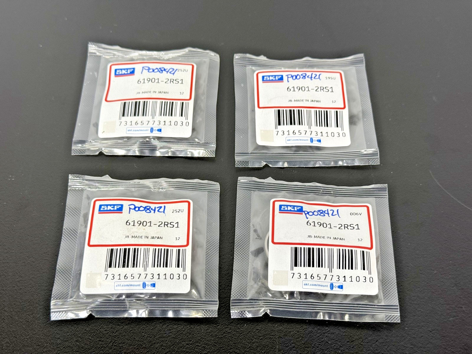 Lot of 4 SKF 61901-2RS1 Sealed Deep Groove Ball Bearings New Japan