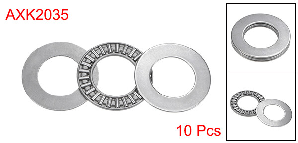 10pcs AXK2035 Thrust Needle Roller Bearings 20x35x2mm with AS2035 Washers